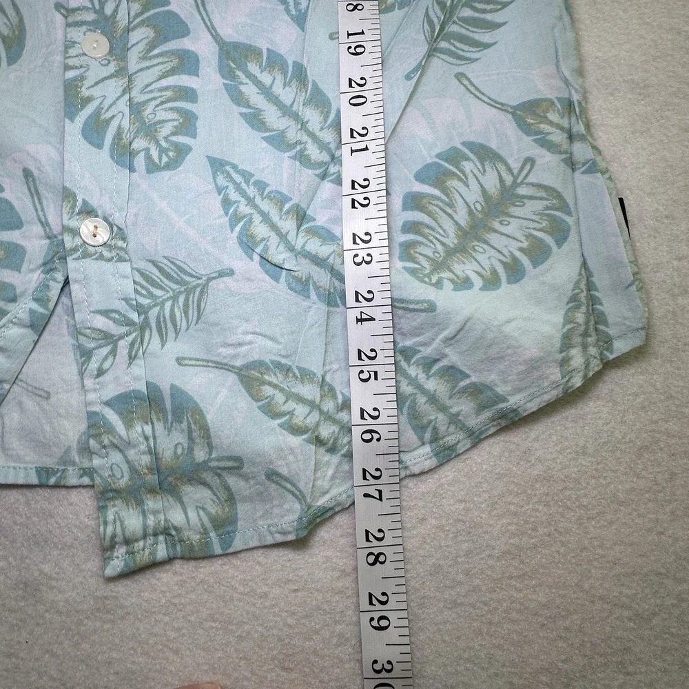 Ocean‎ Current Button Up Shirt Mens M Blue Hawaiian Floral Short Sleeve
